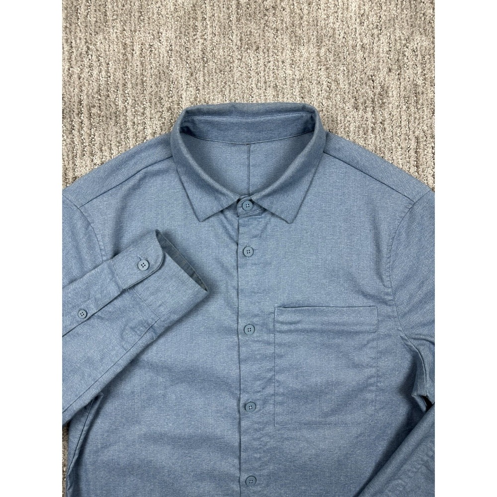 Lululemon Commission Long Sleeve Button Down Shirt Medium Oxford Blue